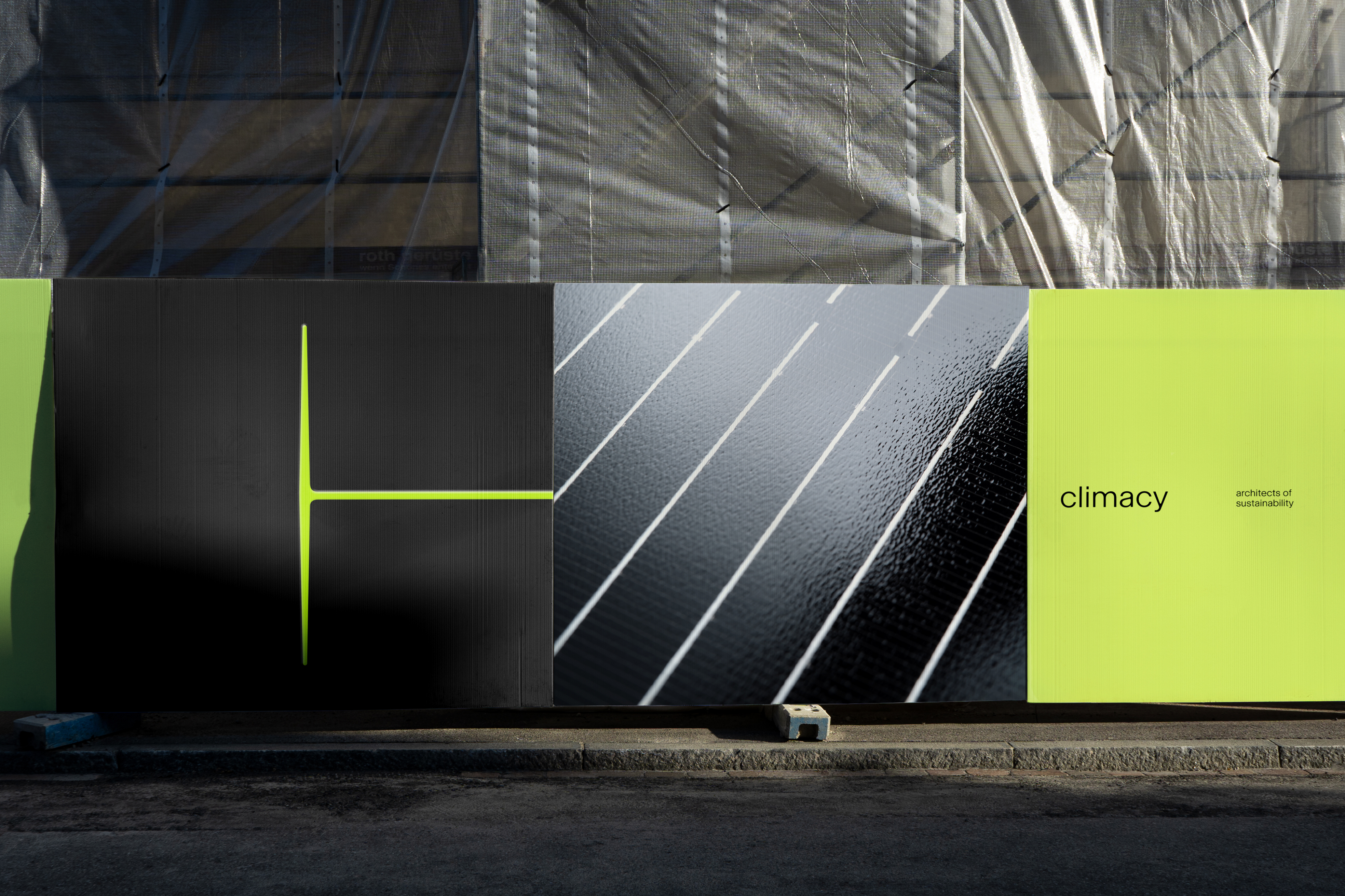 Architectural surface with translucent material and structural grid texture