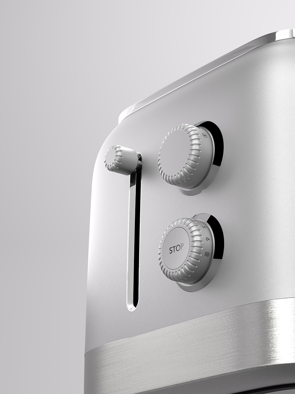 product design packaging design toaster controls brushed metal knobs