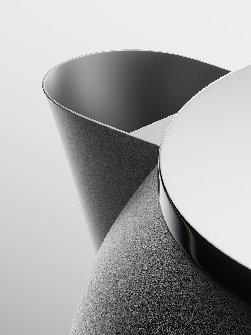 product detail showing curved metal surface and subtle texture
